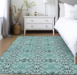 Piper Looms Chantille Medallions ACN783 Teal Machine Washable Area Rug Lifestyle Image Feature