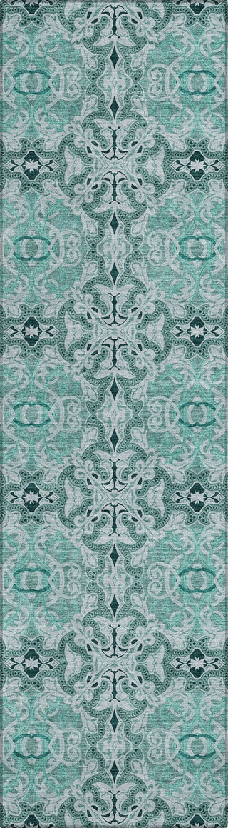 Piper Looms Chantille Medallions ACN783 Teal Machine Washable Area Rug Runner Main Image