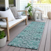 Piper Looms Chantille Medallions ACN783 Teal Machine Washable Area Rug Runner Outdoor Lifestyle Image Feature