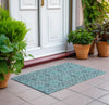 Piper Looms Chantille Medallions ACN783 Teal Machine Washable Area Rug Scatter Outdoor Lifestyle Image Feature