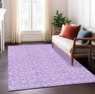 Piper Looms Chantille Medallions ACN784 Lavender Machine Washable Area Rug Lifestyle Image Feature