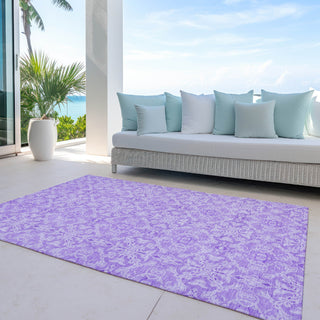 Piper Looms Chantille Medallions ACN784 Lavender Machine Washable Area Rug Outdoor Lifestyle Image Feature