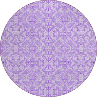 Piper Looms Chantille Medallions ACN784 Lavender Machine Washable Area Rug Round Main Image