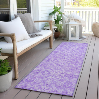 Piper Looms Chantille Medallions ACN784 Lavender Machine Washable Area Rug Runner Outdoor Lifestyle Image Feature