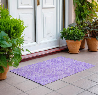Piper Looms Chantille Medallions ACN784 Lavender Machine Washable Area Rug Scatter Outdoor Lifestyle Image Feature