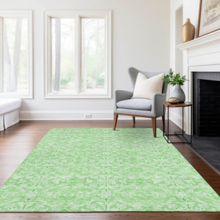 Piper Looms Chantille Medallions ACN784 Lime Machine Washable Area Rug Lifestyle Image Feature