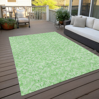 Piper Looms Chantille Medallions ACN784 Lime Machine Washable Area Rug Outdoor Lifestyle Image Feature
