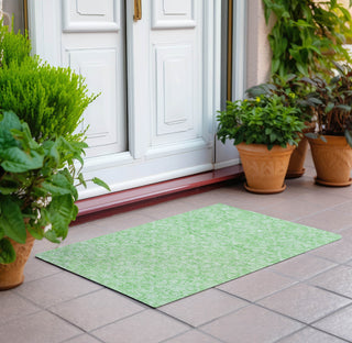 Piper Looms Chantille Medallions ACN784 Lime Machine Washable Area Rug Scatter Outdoor Lifestyle Image Feature
