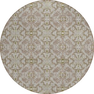 Piper Looms Chantille Medallions ACN784 Mocha Machine Washable Area Rug Round Main Image