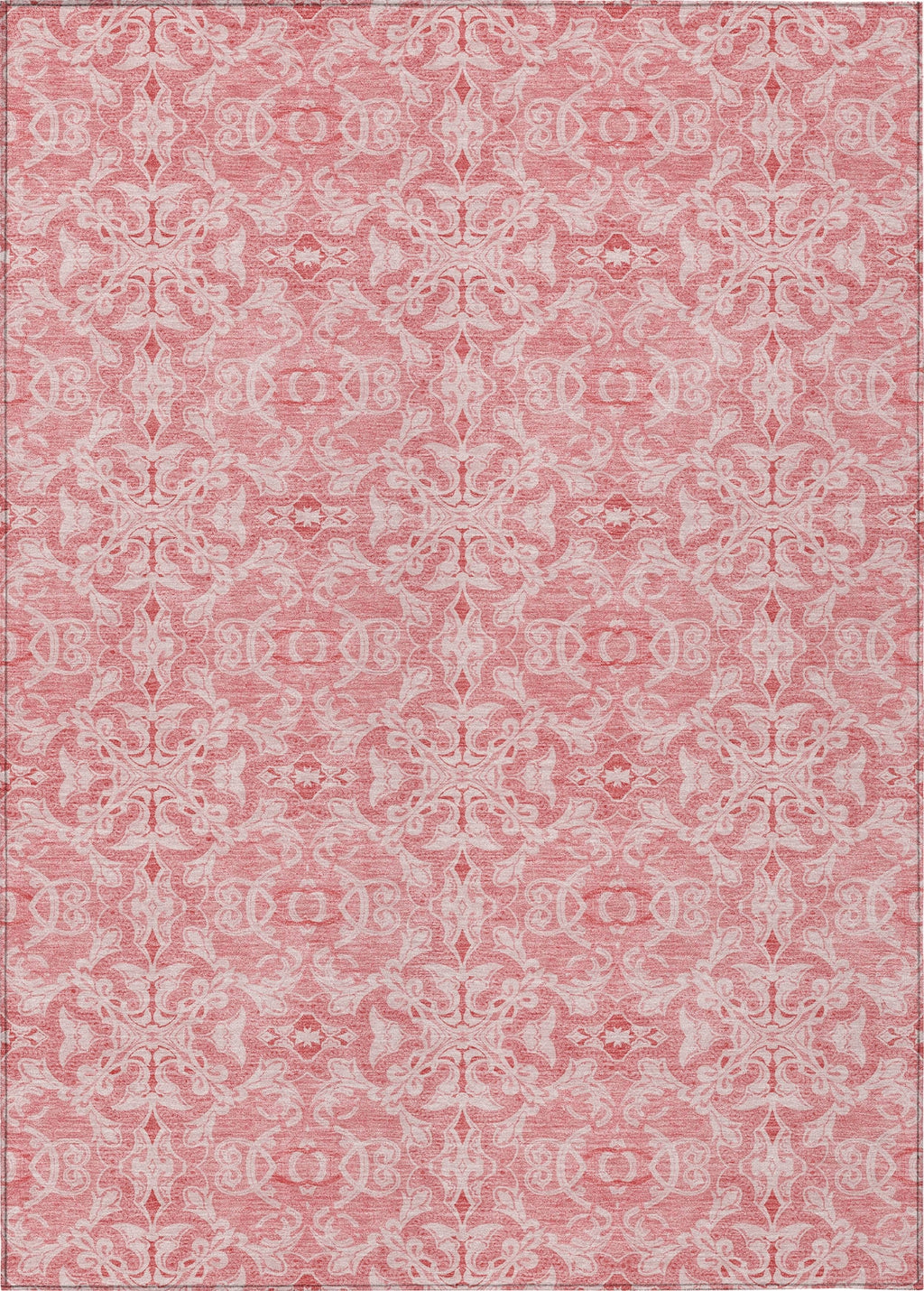 Piper Looms Chantille Medallions ACN784 Pink Machine Washable Area Rug ...