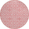 Piper Looms Chantille Medallions ACN784 Pink Machine Washable Area Rug Round Main Image