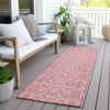 Piper Looms Chantille Medallions ACN784 Pink Machine Washable Area Rug Runner Outdoor Lifestyle Image Feature