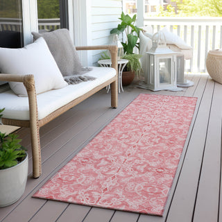 Piper Looms Chantille Medallions ACN784 Pink Machine Washable Area Rug Runner Outdoor Lifestyle Image Feature