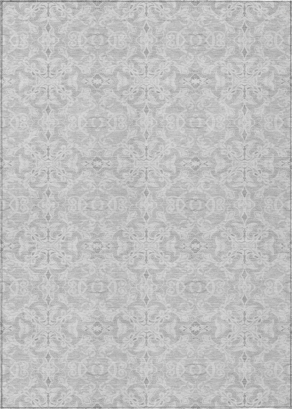 Piper Looms Chantille Medallions ACN784 Silver Machine Washable Area ...