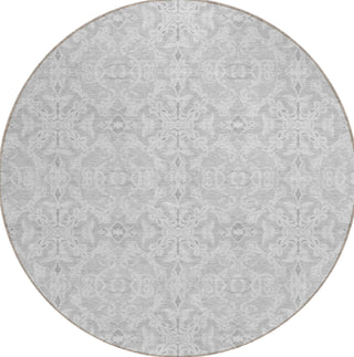 Piper Looms Chantille Medallions ACN784 Silver Machine Washable Area Rug Round Main Image