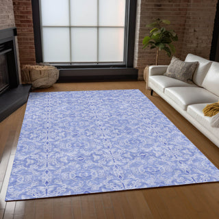 Piper Looms Chantille Medallions ACN784 Sky Machine Washable Area Rug Lifestyle Image Feature