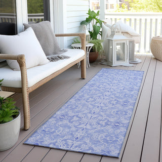 Piper Looms Chantille Medallions ACN784 Sky Machine Washable Area Rug Runner Outdoor Lifestyle Image Feature