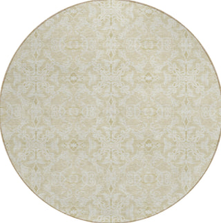 Piper Looms Chantille Medallions ACN784 Tan Machine Washable Area Rug Round Main Image