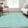 Piper Looms Chantille Medallions ACN784 Turquoise Machine Washable Area Rug Lifestyle Image Feature