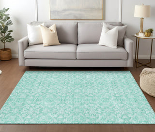 Piper Looms Chantille Medallions ACN784 Turquoise Machine Washable Area Rug Lifestyle Image Feature