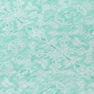 Piper Looms Chantille Medallions ACN784 Turquoise Machine Washable Area Rug Swatch Image
