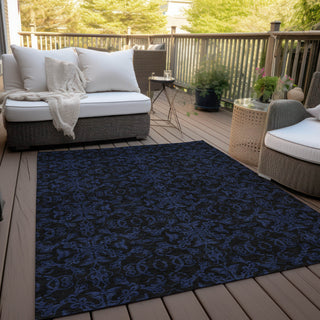 Piper Looms Chantille Medallions ACN785 Blue Machine Washable Area Rug Outdoor Lifestyle Image Feature