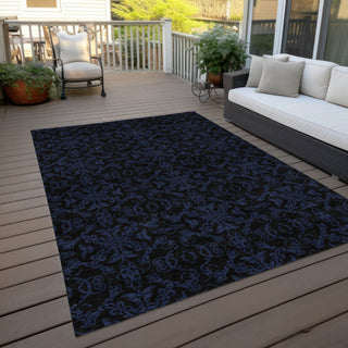 Piper Looms Chantille Medallions ACN785 Blue Machine Washable Area Rug Outdoor Lifestyle Image Feature