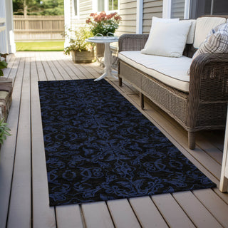 Piper Looms Chantille Medallions ACN785 Blue Machine Washable Area Rug Runner Outdoor Lifestyle Image Feature