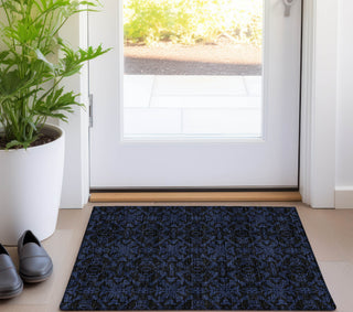 Piper Looms Chantille Medallions ACN785 Blue Machine Washable Area Rug Scatter Lifestyle Image Feature