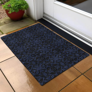 Piper Looms Chantille Medallions ACN785 Blue Machine Washable Area Rug Scatter Outdoor Lifestyle Image Feature