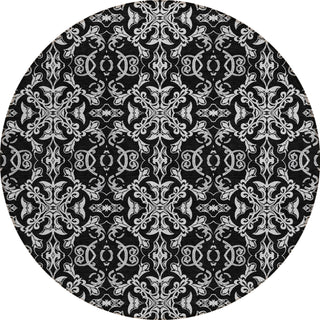 Piper Looms Chantille Medallions ACN785 Ivory Machine Washable Area Rug Round Main Image