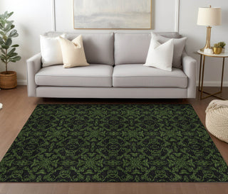 Piper Looms Chantille Medallions ACN785 Olive Machine Washable Area Rug Lifestyle Image Feature