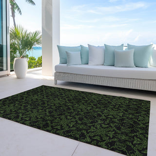 Piper Looms Chantille Medallions ACN785 Olive Machine Washable Area Rug Outdoor Lifestyle Image Feature