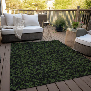 Piper Looms Chantille Medallions ACN785 Olive Machine Washable Area Rug Outdoor Lifestyle Image Feature