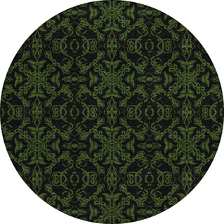 Piper Looms Chantille Medallions ACN785 Olive Machine Washable Area Rug Round Main Image