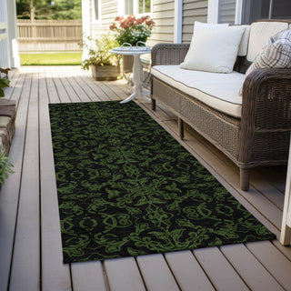 Piper Looms Chantille Medallions ACN785 Olive Machine Washable Area Rug Runner Outdoor Lifestyle Image Feature
