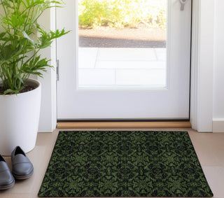 Piper Looms Chantille Medallions ACN785 Olive Machine Washable Area Rug Scatter Lifestyle Image Feature