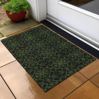 Piper Looms Chantille Medallions ACN785 Olive Machine Washable Area Rug Scatter Outdoor Lifestyle Image Feature