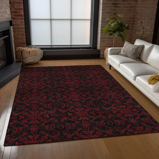 Piper Looms Chantille Medallions ACN785 Red Machine Washable Area Rug Lifestyle Image Feature