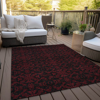 Piper Looms Chantille Medallions ACN785 Red Machine Washable Area Rug Outdoor Lifestyle Image Feature