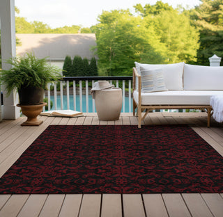 Piper Looms Chantille Medallions ACN785 Red Machine Washable Area Rug Outdoor Lifestyle Image Feature