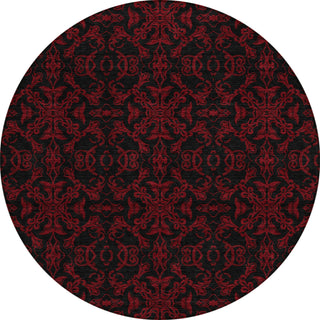 Piper Looms Chantille Medallions ACN785 Red Machine Washable Area Rug Round Main Image