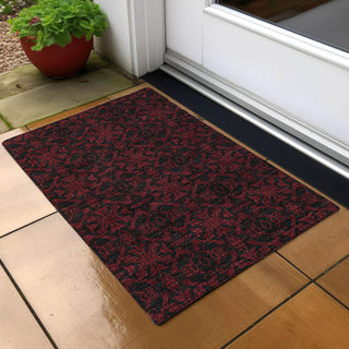 Piper Looms Chantille Medallions ACN785 Red Machine Washable Area Rug Scatter Outdoor Lifestyle Image Feature