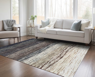 Piper Looms Chantille Lines ACN786 Beige Machine Washable Area Rug Lifestyle Image Feature
