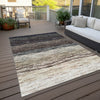 Piper Looms Chantille Lines ACN786 Beige Machine Washable Area Rug Outdoor Lifestyle Image Feature
