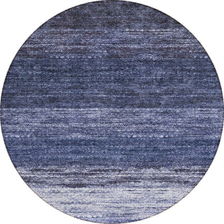 Piper Looms Chantille Lines ACN786 Blue Machine Washable Area Rug Round Main Image