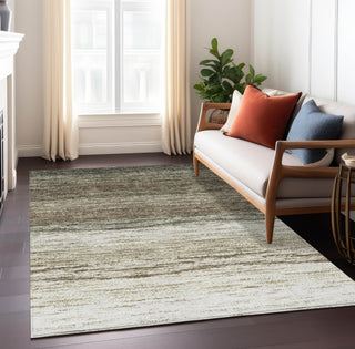 Piper Looms Chantille Lines ACN786 Brown Machine Washable Area Rug Lifestyle Image Feature