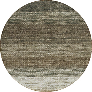 Piper Looms Chantille Lines ACN786 Brown Machine Washable Area Rug Round Main Image