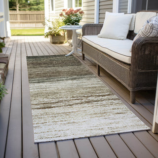 Piper Looms Chantille Lines ACN786 Brown Machine Washable Area Rug Runner Outdoor Lifestyle Image Feature
