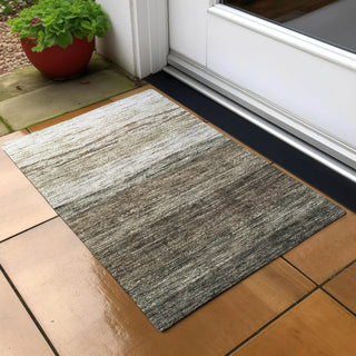 Piper Looms Chantille Lines ACN786 Brown Machine Washable Area Rug Scatter Outdoor Lifestyle Image Feature